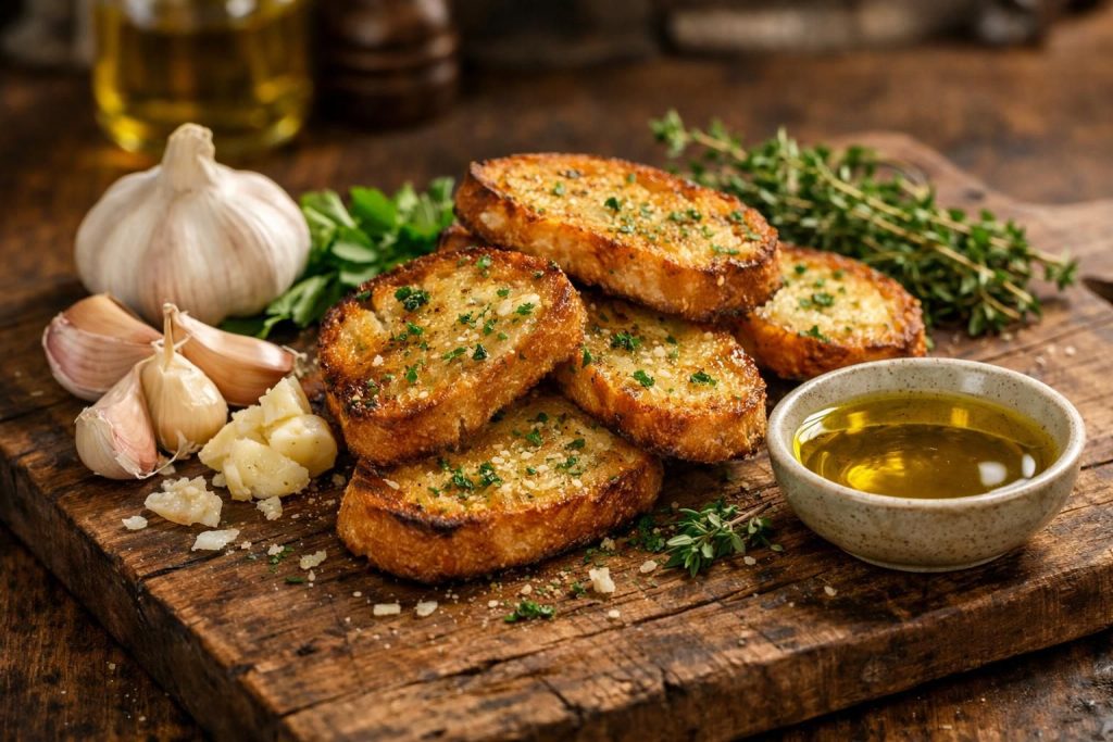 découvrez une recette facile et rapide de croûtons à l'ail, parfaits pour agrémenter vos salades, soupes ou apéritifs avec une saveur délicieusement parfumée.